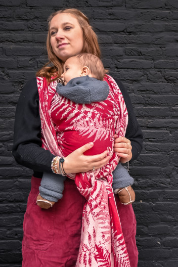 Solnce Fern Romance in Red | Luxury Woven Wrap