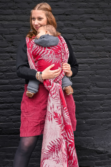 Solnce Fern Romance in Red | Luxury Woven Wrap