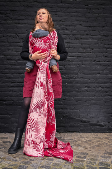 Solnce Fern Romance in Red | Luxury Woven Wrap