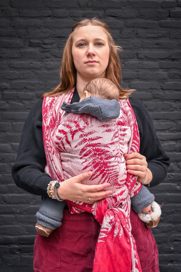 Solnce Fern Romance in Red | Luxury Woven Wrap